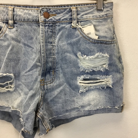 Hammer Jeans Los Angeles Distressed High Waisted Cut Off Jean Shorts - Picture 4 of 10
